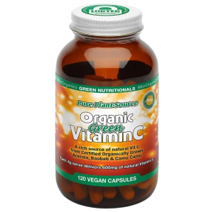 MicrOrganics Green Nutritionals Pure Plant-Source Organic Green Vitamin C 120 Vegan Capsules