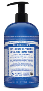 Dr. Bronner's 4-in-1 Organic Sugar Soap Pump Peppermint 710mL