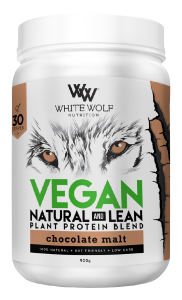 White Wolf Nutrition Vegan Natural And Lean Plant Protein Blend 900g Choc Malt