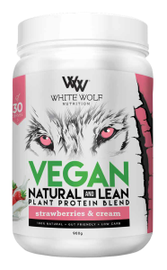 White Wolf Nutrition Vegan Natural And Lean Plant Protein Blend 900g Strawberries & Cream