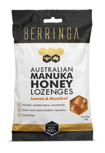 Berringa Australian Manuka Honey Lozenges Lemon & Menthol (made with MGO 900+) x 30 Lozenges 150g