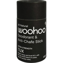 Woohoo All Natural Deodorant & Anti-Chafe Stick (Extra Strength) Tux 60g
