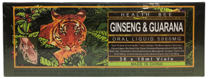 Health Nature Ginseng & Guarana Oral Liquid 5000mg 30x 10mL Vials