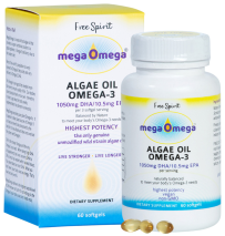 Free Spirit MegaOmega Algae Oil Omega-3 60 Vegetable Capsules