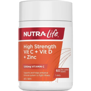 Nutra-Life High Strength Vit C + Vit D + Zinc 120 Tablets