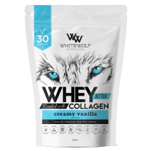 White Wolf Nutrition Whey Better Protein With Collagen 30 Serves 990g Creamy Vanilla
