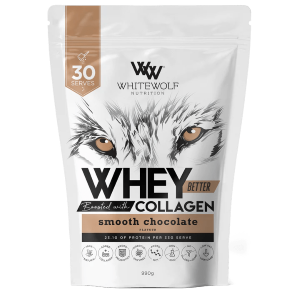 White Wolf Nutrition Whey Better Protein With Collagen 30 Serves 990g Smooth Chocolate