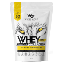 White Wolf Nutrition Whey Better Protein With Collagen 30 Serves 990g Banana Ice-Cream