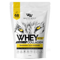 White Wolf Nutrition Whey Better Protein With Collagen 68 Serves 2.24kg Banana Ice-Cream