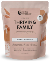 Nutra Organics Thriving Family Protein + Multivitamin 1Kg Double Choc 