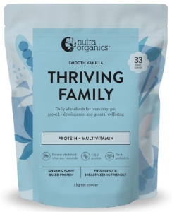 Nutra Organics Thriving Family Protein + Multivitamin 1Kg Smooth Vanilla