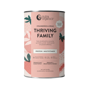 Nutra Organics Thriving Family Protein + Multivitamin 450g Strawberries & Cream