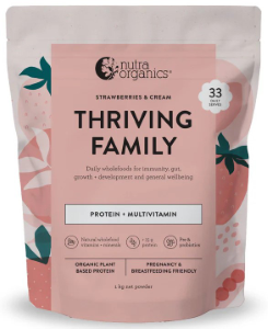 Nutra Organics Thriving Family Protein Multivitamin 1Kg Strawberries & Cream