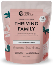 Nutra Organics Thriving Family Protein Multivitamin 1Kg Strawberries & Cream