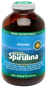 MicrOrganics Green Nutritionals Mountain Organic Spirulina 1000 Tablets