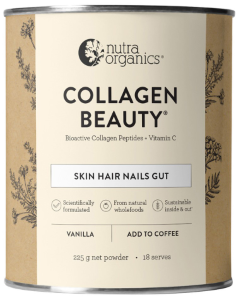 Nutra Organics Collagen Beauty Bioactive Collagen Peptides + Vitamin C 225g Vanilla 