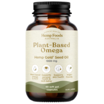 Hemp Foods Australia Plant-based Omega Hemp Gold® Seed Oil 60 Capsules