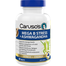 Caruso's Mega B Stress + Ashwagandha 60 Tablets