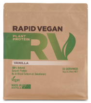 Rapid Supplements Rapid Vegan Plant Protein 1kg (33 Serves) Vanilla