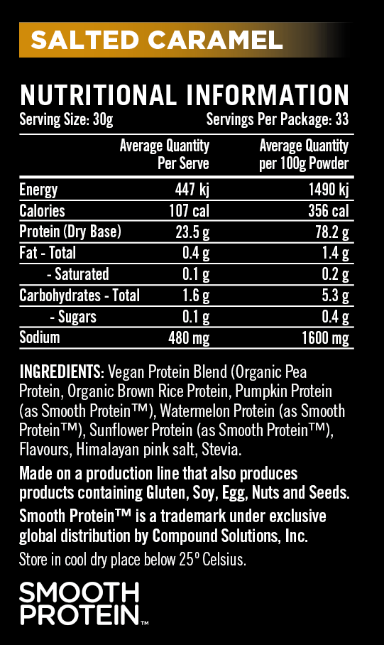 Rapid Vegan Salted Caramel Nutritional Info