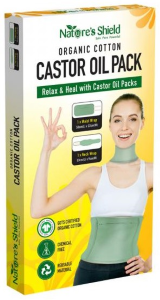Nature's Shield Organic Cotton Castor Oil Waist & Neck Pack (50cm x 22cm) + Neck Wrap (53cm x 9cm)