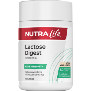 Nutra-Life Lactose Digest 60 Chewable Tablets Vanilla Flavour