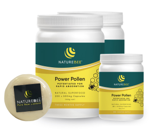 Nature Bee Power Pollen 400 Capsules (6 Months Supply) + 60 Capsules (1 Month) + 1 Soap