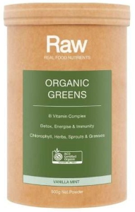 Amazonia Raw Real Food Nutrients Organic Greens Vanilla Mint 500g