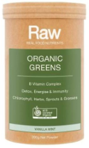 Amazonia Raw Real Food Nutrients Organic Greens Vanilla Mint 200g