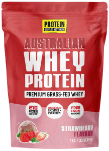 Protein Supplies Australia Whey Protein Concentrate (WPC) 1Kg Strawberry