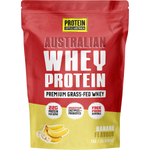 Protein Supplies Australia Whey Protein Concentrate (WPC) 1Kg Banana