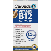 Caruso's Vitamin B12 Activated 1.2mg Quick Melt Berry Flavour 60 Tablets