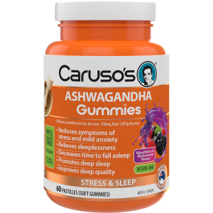 Caruso's Ashwagandha Gummies 60 Pastilles (Soft Gummies) Mixed Berry & Blackcurrant