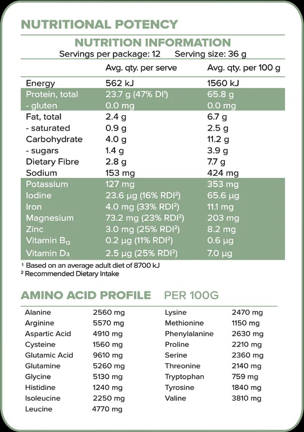 Morlife Plantiful Protein Matcha White Chocolate Ingredient List