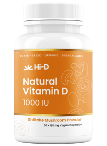 Hi-D Natural Vitamin D 1000 IU (Organic Shiitake Mushroom) 60 Capsules