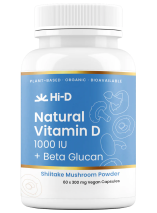 Hi-D Natural Vitamin D 1000 IU + Beta Glucan (Organic Shiitake Mushroom) 60 Capsules