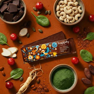 Happify Organic Nutritional Protein Bar 80g Dark Chocolate Box of 12