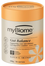 MyBiome Gut Balance Prebiotic Fibre 140g (56 Serves) Natural Orange