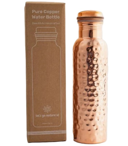 Goodly Gosh Hammered Copper Water Bottle 950mL Elegance