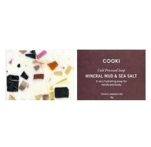 Cooki Haircare Cold Processed Hand & Body Soap in Mineral Mud & Sea Salt 90g