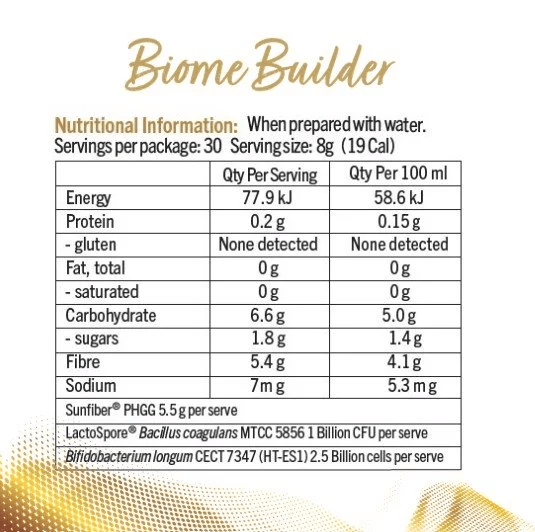 Superflora Biome Builder nutrition Infomation
