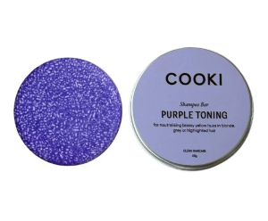 Cooki Haircare Purple Toning Shampoo Bar With Tin 65g 