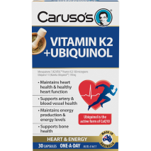 Caruso's Vitamin K2 + Ubiquinol 30 Capsules | EXPIRY 06/2027