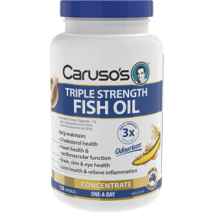 Caruso's Triple Strength Fish Oil Concentrate Odourless 150 Capsules