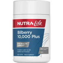 Nutra-Life Bilberry 10,000 Plus 30 Tablets