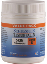 Schuessler Tissue Salts Combination D Skin Disorders 250 Tablets