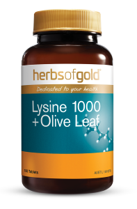 Herbs of Gold Lysine 1000 & Olive Leaf 100 Tablets