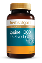 Herbs of Gold Lysine 1000 & Olive Leaf 100 Tablets