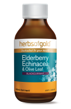 Herbs of Gold Elderberry, Echinacea & Olive Leaf 200mL Blackcurrant