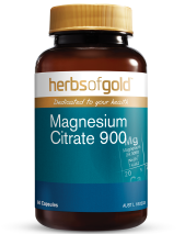 Herbs of Gold Magnesium Citrate 900 60 Vege Capsules